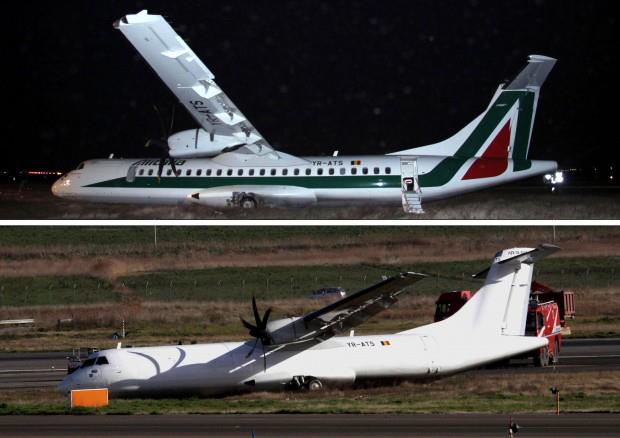 Az Aviationist portál fotói: a gépről gyorsan eltávolították az Alitalia színeit