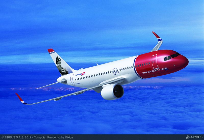 A Norwegian flottájában repül majd az Airbus keskenytörzsű éppúgy... 