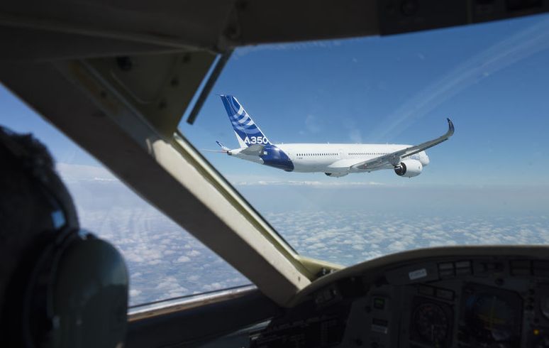 A kísérőgépből <br>(fotók: Airbus)