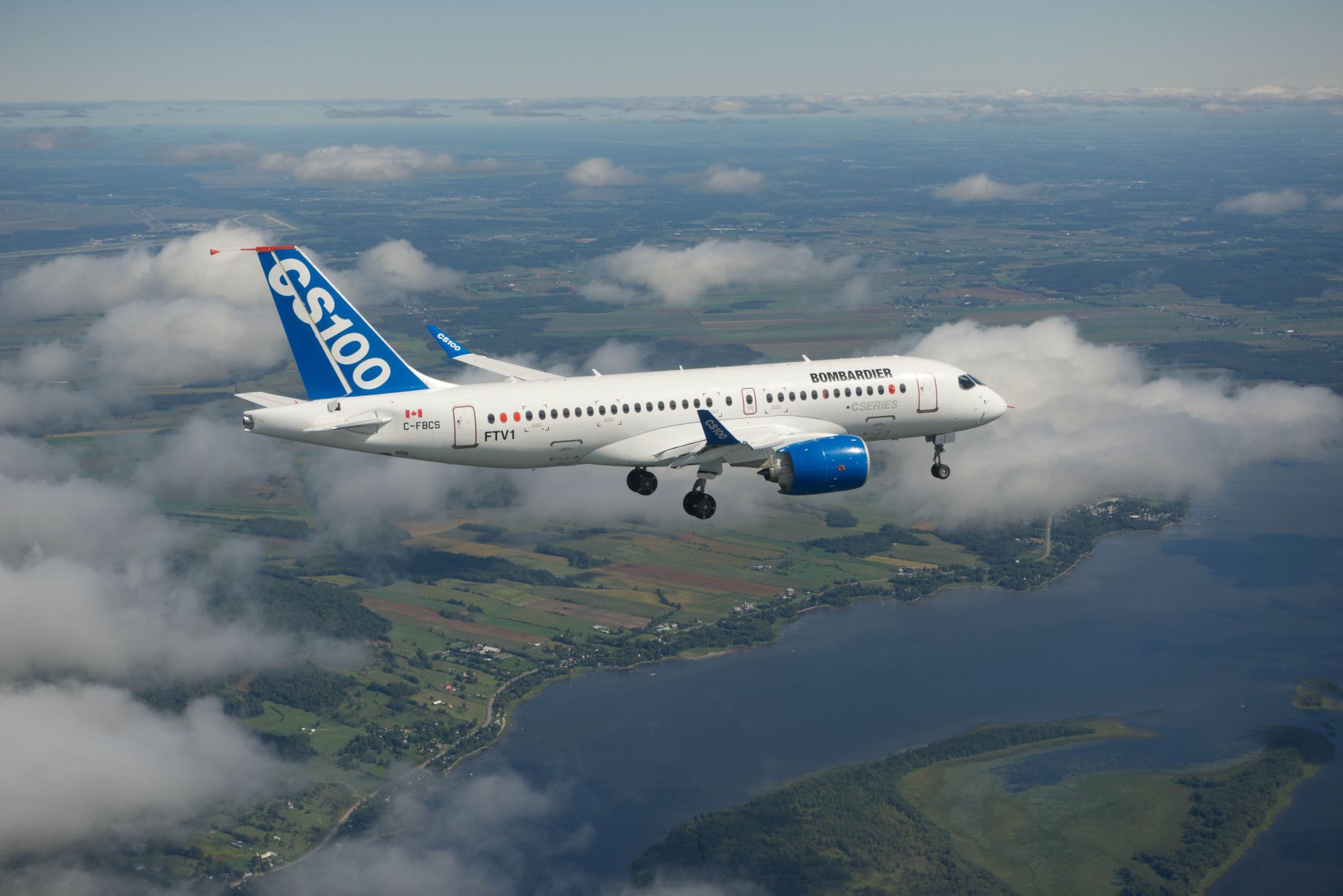 A Bombardier szép légifelvételei az első repülésen készültek