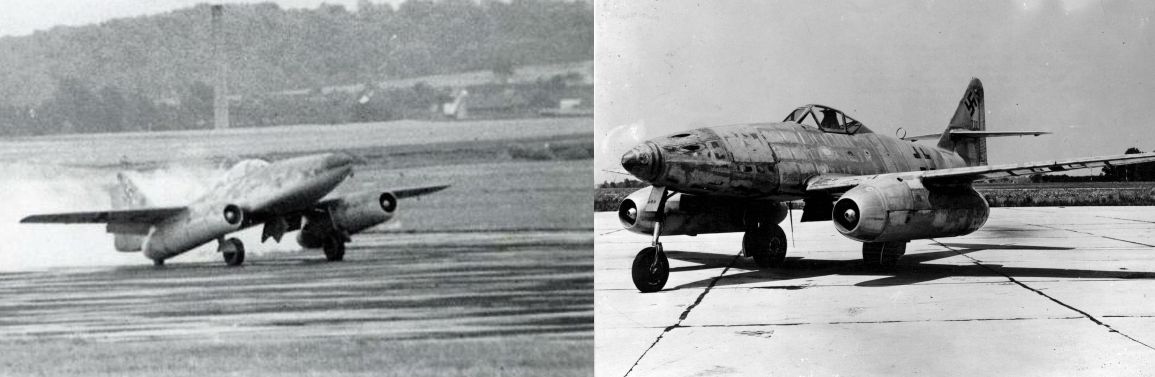 Balról az első Me-262-es változat, jobbra a végleges