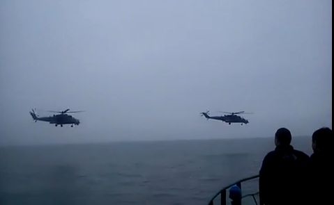 A Krím elfoglalása, harci helikopterek fedezetével
