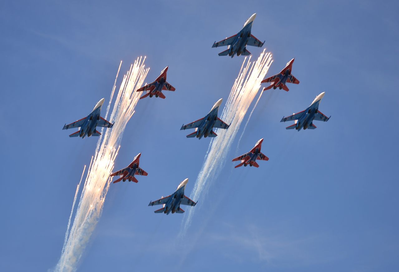 A MiG–Szuhoj vegyes csapat az infradobás pillanatában