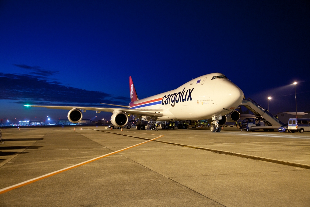 A legelső forgalomba állított 747-8F Ferihegyen<br>(fotó: Somogyi-Tóth Péter)