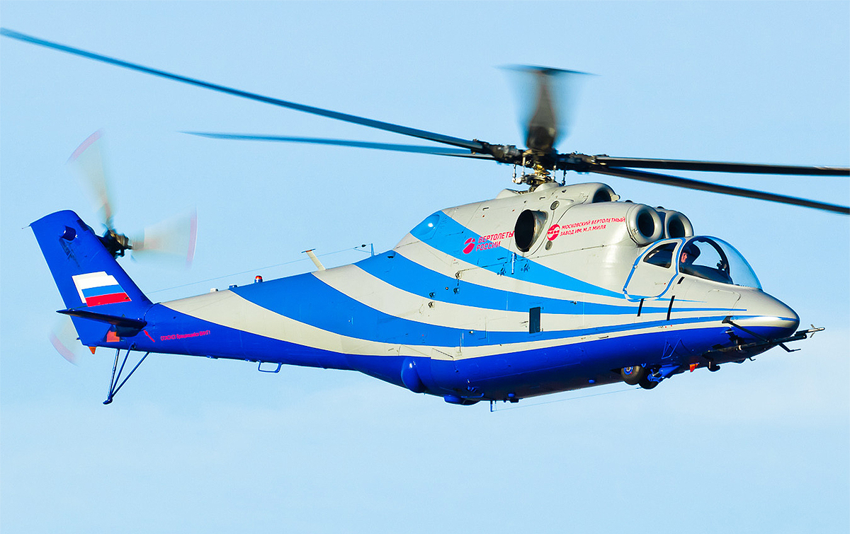 A Mi-24 áramvonalasabb, egyszemélyes tesztváltozata, persze lekerült a szárnycsonk is