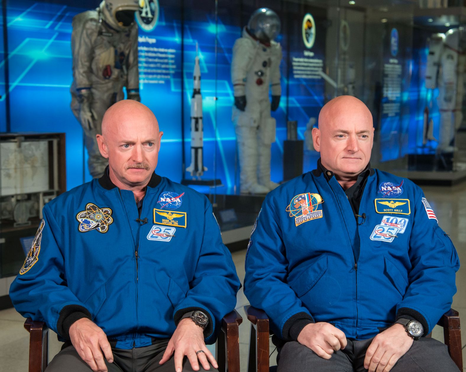Balra Mark, jobbra Scott: Mark is már négyszer járt az űrállomáson