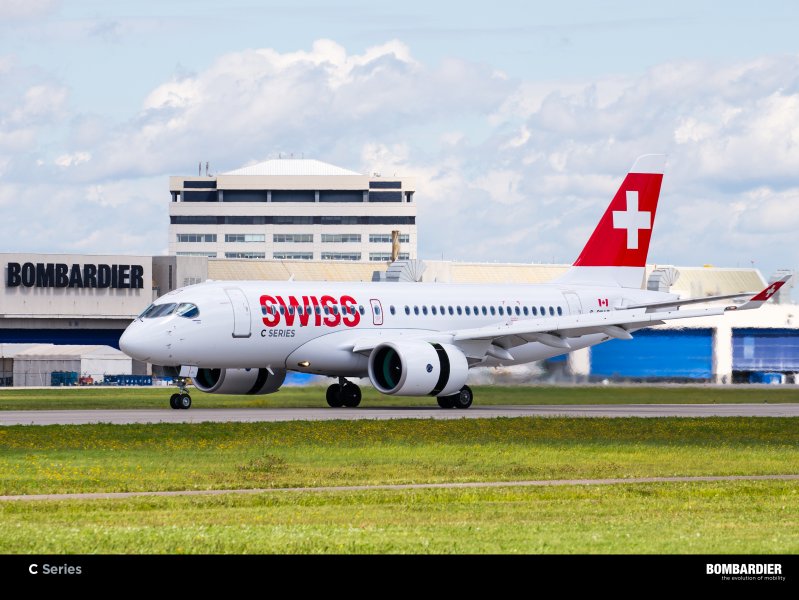 A Bombardier már a prototípusok egyikét is Swiss-színekben repültette