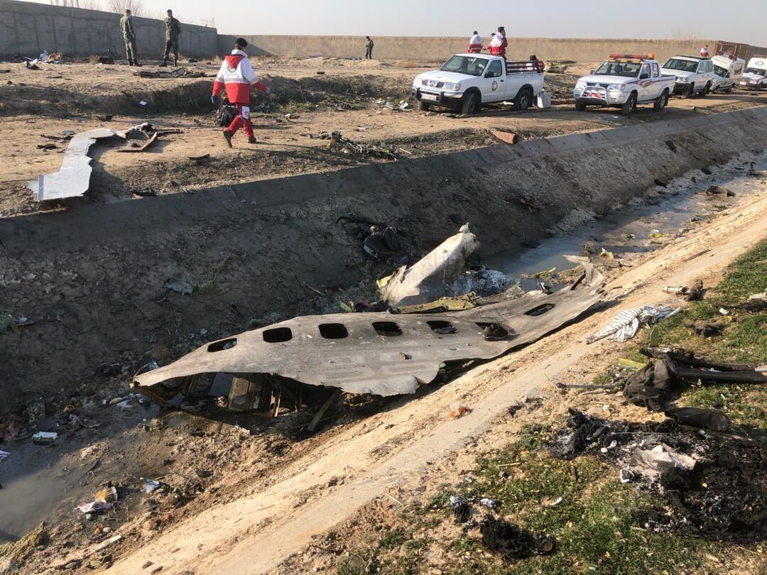 Rakétatámadással lelőttek egy ukrán polgári utasszállító repülőt Iránban, a katasztrófában százhetvenheten haltak meg (kép forrása: IRNA Twitter)