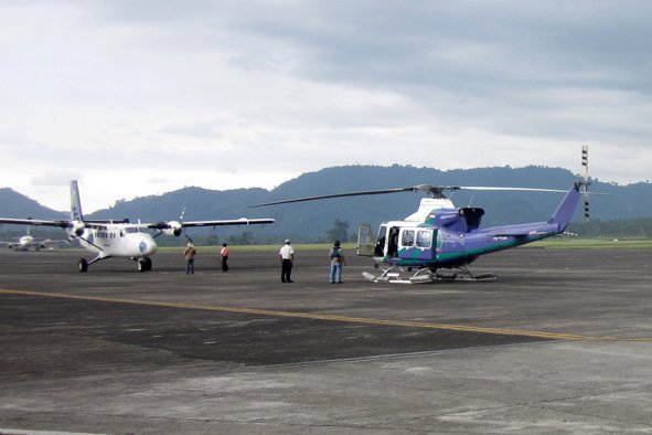 A Comfort Air szerencsétlenül járt Bell 412-ese <br>(fotó: manadotoday.com)