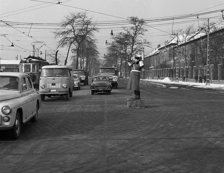 Üllői út és Konyves Kálmán körút csomópontja a 60-as évek végén