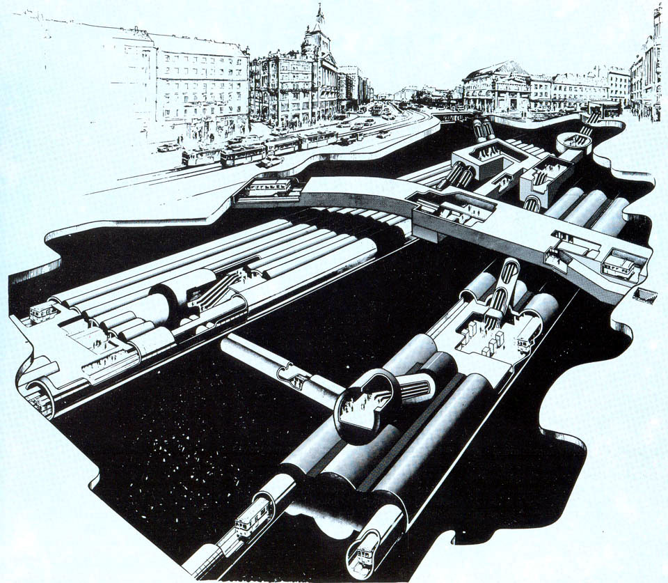 Amikor a közlekedési létesítményeket még művészi szintű grafikákkal adták el. A Deák tér robbantott ábrája a hetvenes évekből