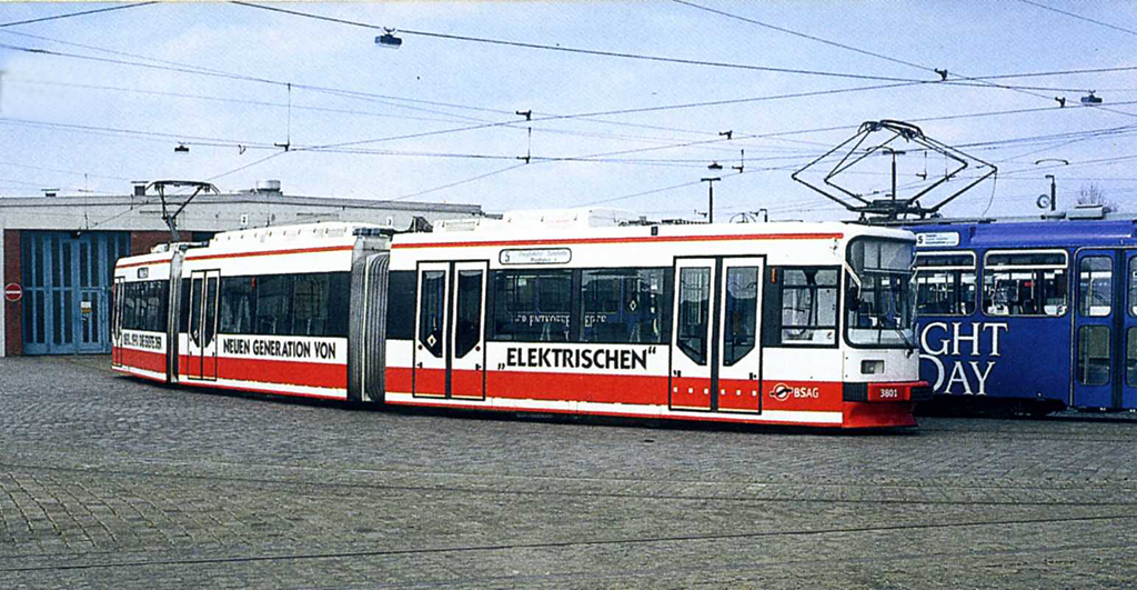 Bréma számára készült el az első használható, 100 százalékban alacsonypadlós villamos, a GT6N<br>(forrás: Straßenbahn Magazin, 12/2009)