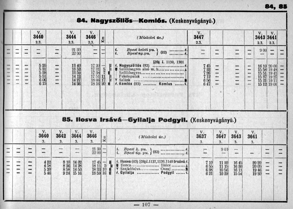 A kisvasút egy ma is működő és egy már nem létező vonala az 1944. nyári magyar menetrendben