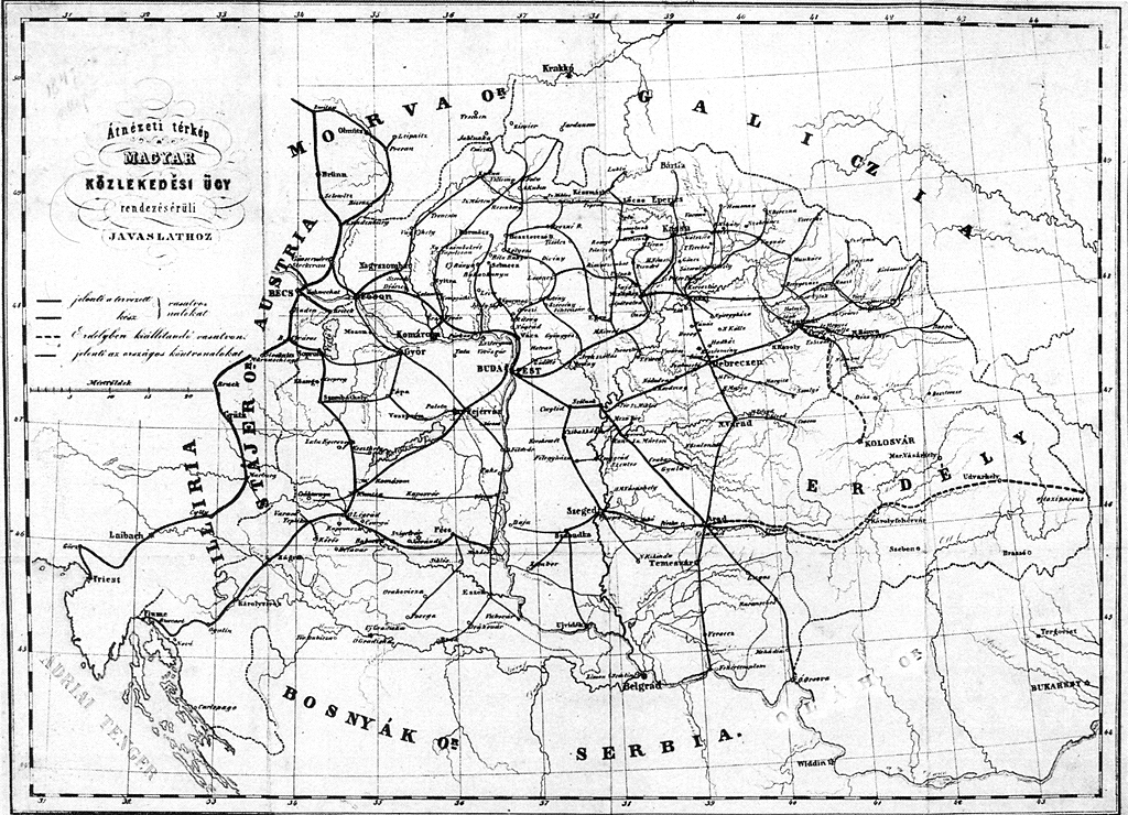 A Javaslat vasúthálózati térképe