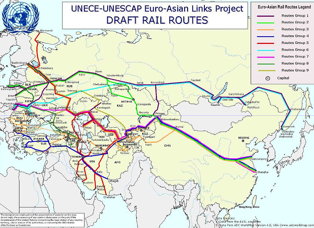 Az UNECE-UNESCAP projektje az Európát Ázsiával összekötő vasúti kapcsolatokról