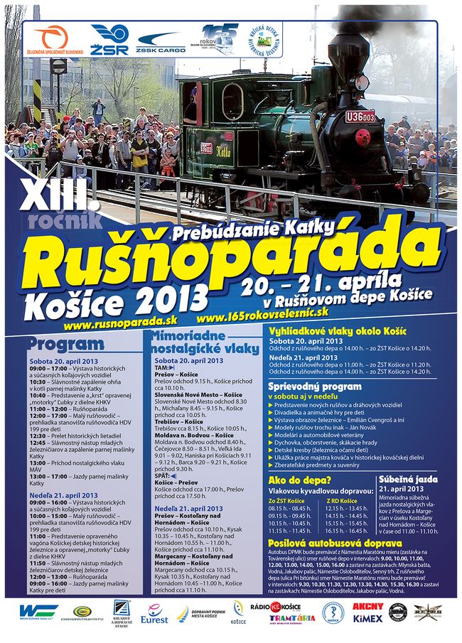 A hivatalos program plakátja sajnos csak szlovák nyelven érhető el<br>(forrás: ZSSK)
