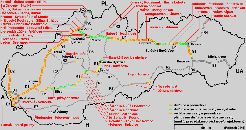 Piros pötty mutatja a baleset helyét a Jánovce és Jablonov közötti szakaszon<br>(forrás: skyscrapercity.com)