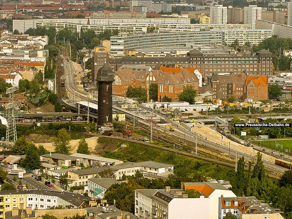 Berlin-Ostkreuz a levegőből. Ilyen lenne Kőbánya-teherpályaudvar egy másik országban, egy másik városban<br>(forrás: www.preussische-ostbahn.de)