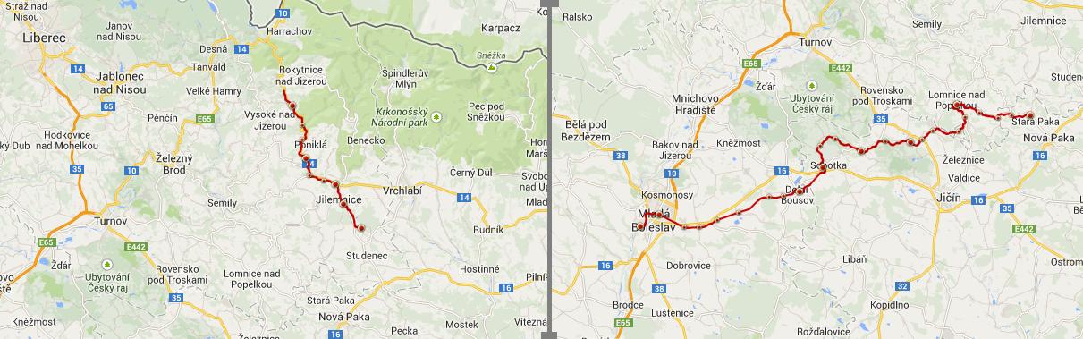 Ezeken a vonalakon még foghíjas a szolgáltatás a ČD részéről<br>(térkép: K-report.net)