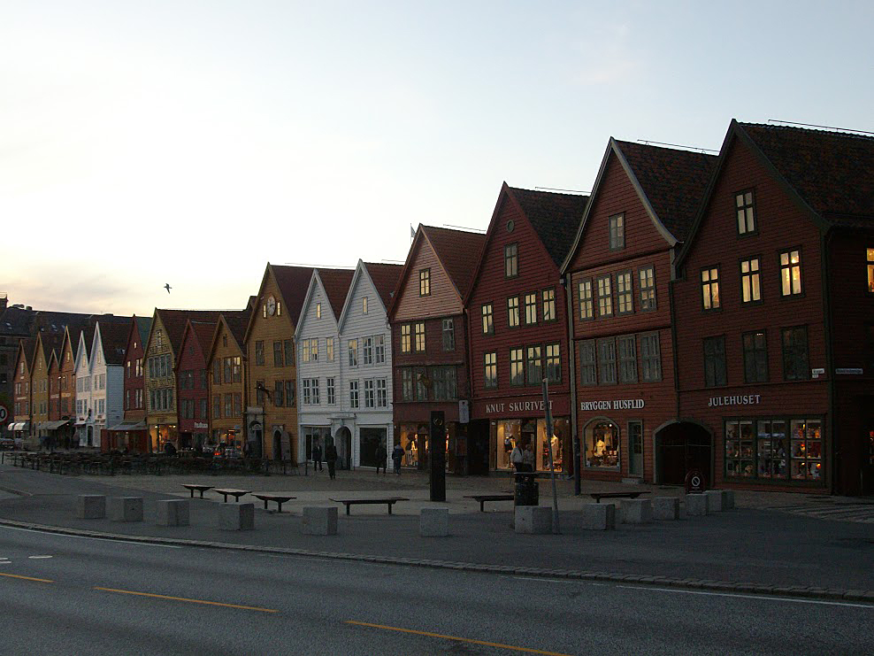 Bryggen faházsora az UNESCO Világörökség részét képezi