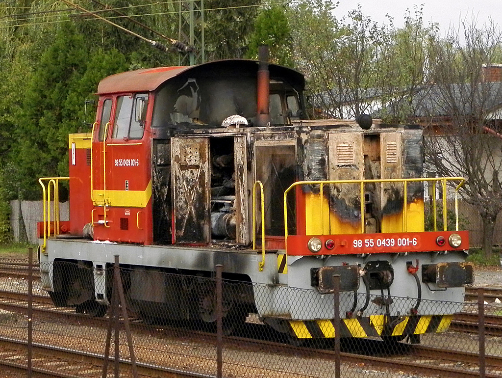 A kiégett mozdony Bicskén<br>(fotó: Máté Szilveszter)