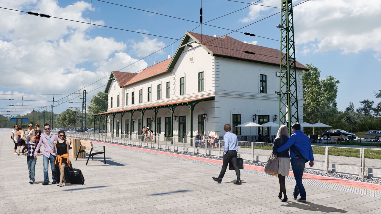 A Szabolcs-Szatmár-Bereg megyei Kisvárda vasútállomása teljeskörű, komplex rekonstrukciót kap a következő évek során (látványtervek: MÁV Zrt.)