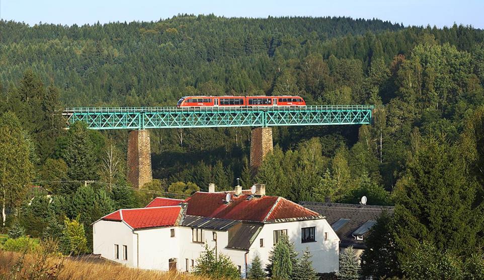 Festői látvány a Rumburk és Sebnitz közti vasútvonal (fotó: Správa železnic)