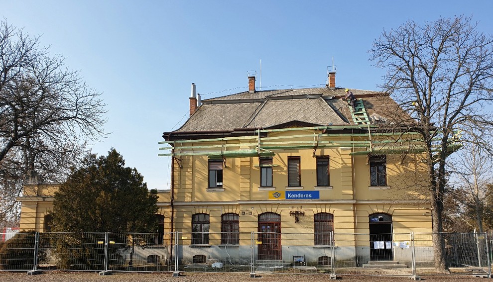 Még az idén befejeződik a kenderesi állomásépület felújítása (fotó, látványterv: MÁV)