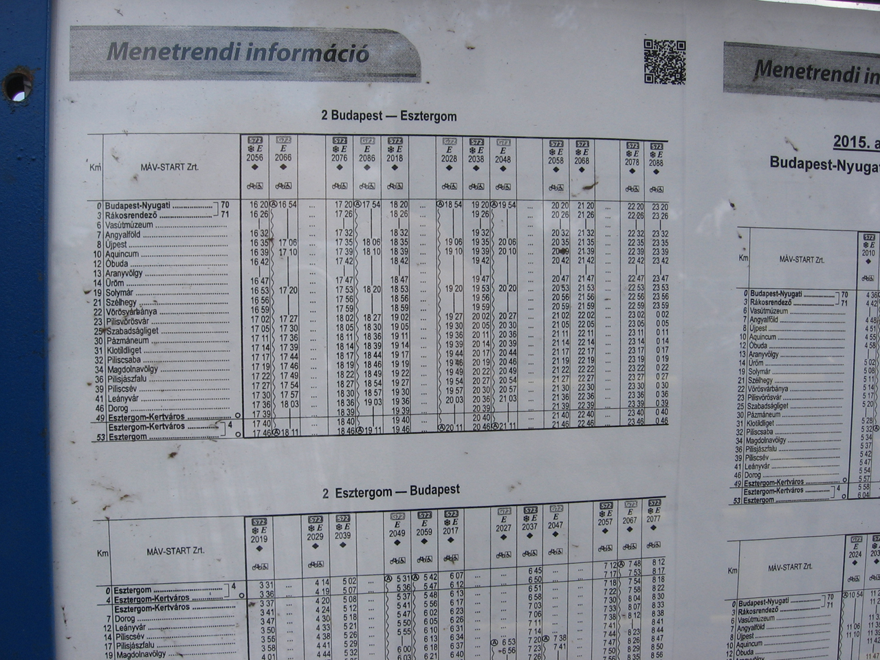 Menetrendi információ Vasútmúzeum megállóhelyen. Ahol minden vonat áthalad, megállás nélkül (fotó: Szabó István)