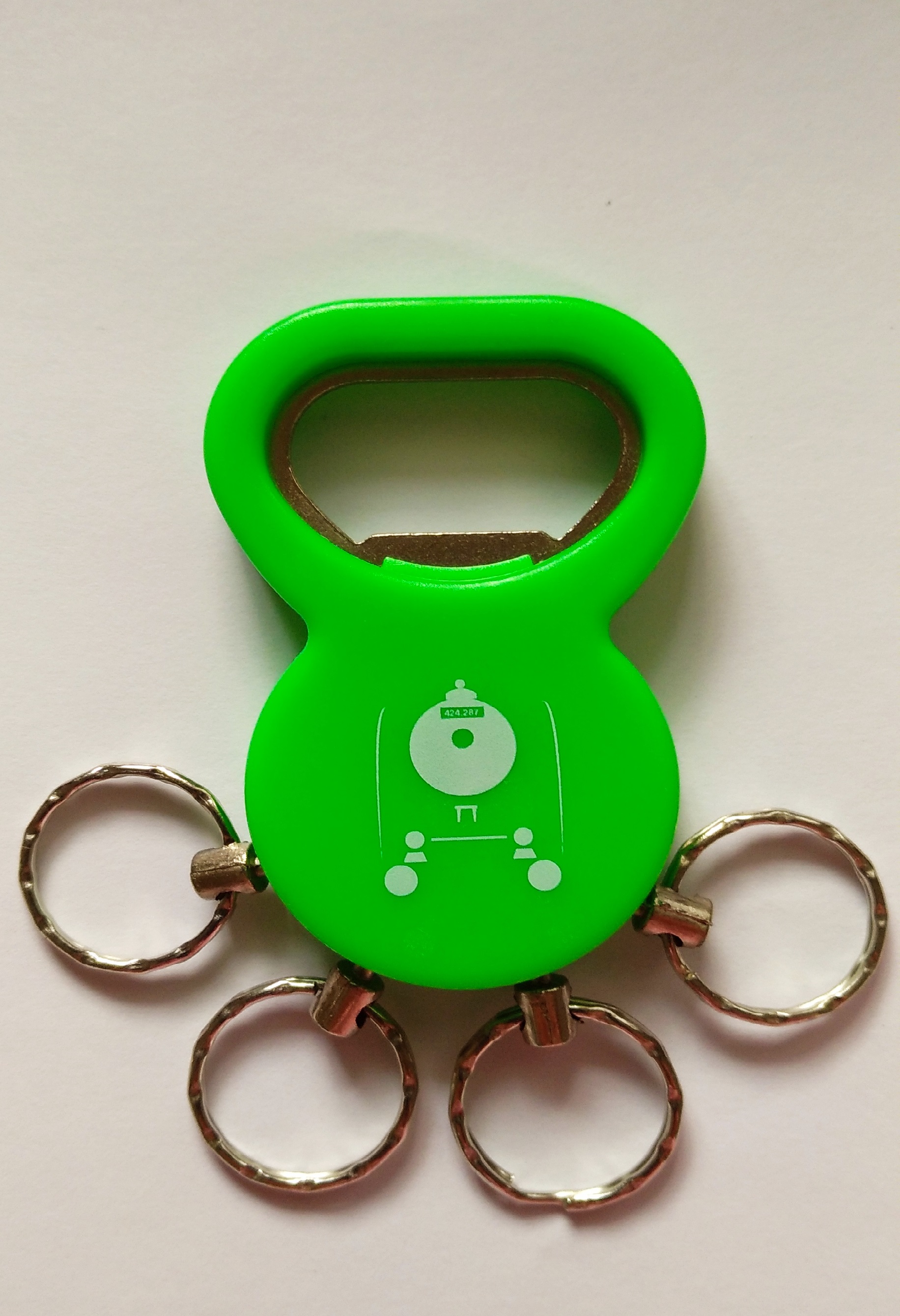 Üvegnyitó kulcstartóval (zöld)