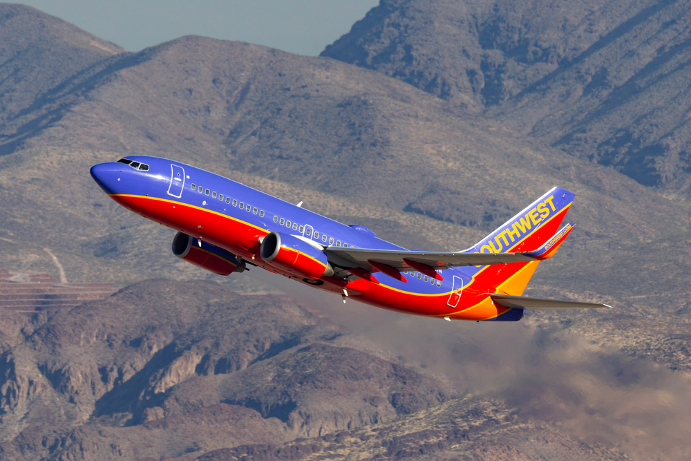 A Southwest B737-ese a nevadai légtérben