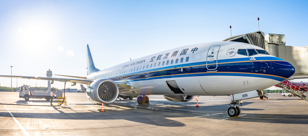 China Southern 737 MAX 8 a moszkvai Pulkovó reptéren