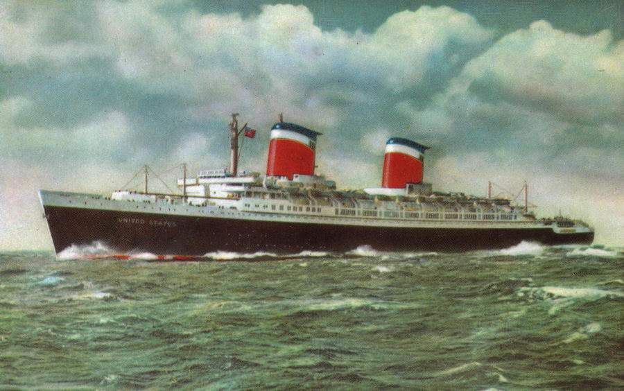 SS United States, a felvétel az üzemi próbák során készült