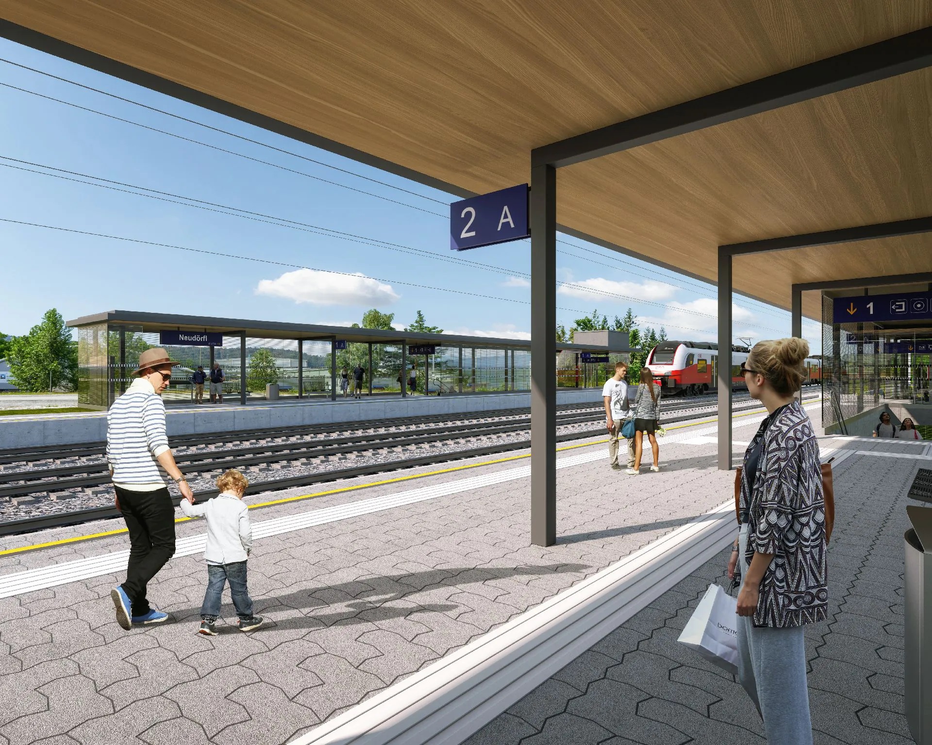 Így fog kinézni Neudörfl állomás decembertől (kép forrása: ÖBB / zdopravy.cz)