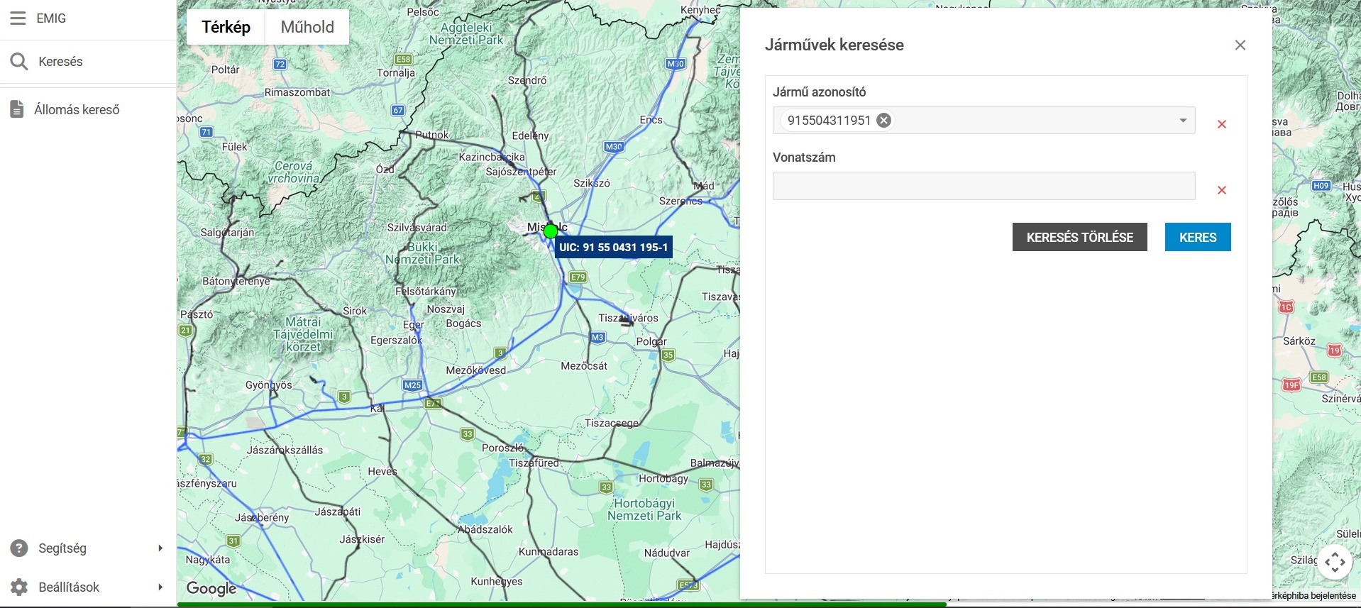Rá lehet keresni aktív vontatójárművekre (képek forrása: iemig.mav-trakcio.hu)