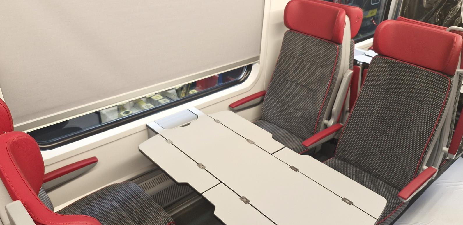 Az új Pesa-járművek beltere (kép forrása: ARF / Railway Gazette)