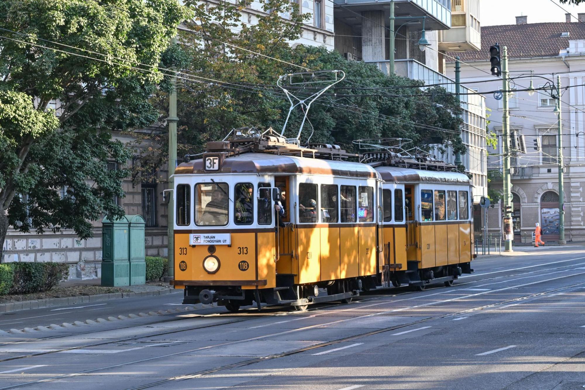 A 313+314-es reggel ment két tourt Tarján és Vadaspark között a 3-as vonalon – annak ellenére is csak a Vadasparkig, hogy 3F a viszonylatjelzése: Vadaspark és Fonógyári út között ugyanis pályafelújításokat végez az SZKT (fotó: Szeged.hu/Kuklis István)