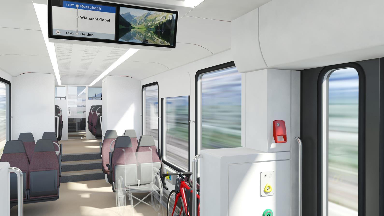 A járművek belterének látványterve (kép forrása: Railway Gazette)