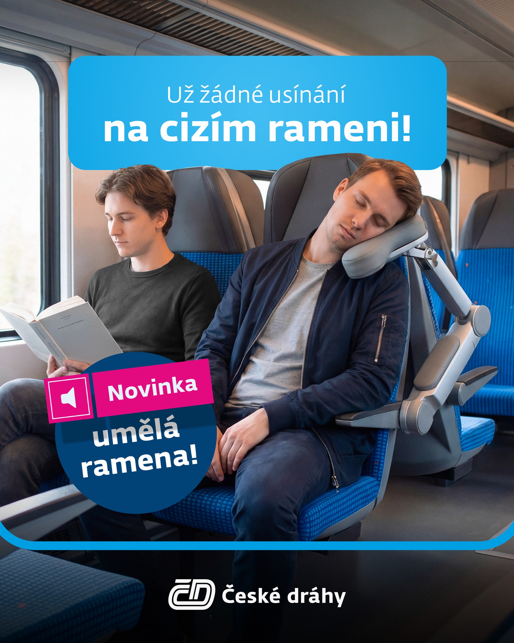 „Ismered a szituációt, amikor egy bóbiskoló utas feje lassan, de biztosan a válladra billen, és nem tehetsz ellene semmit? Van megoldásunk! Kérj műkart művállal a vonatvezetőtől! Kínálatunkban számos textúrájú és keménységű mintát találsz – extra kényelmet adhatsz szomszédodnak! (…) Boldog áprilist, emberek! És kívánjuk neked, hogy csak a saját fejed legyen a válladon.” És persze sok, sok röhögős szmájli.