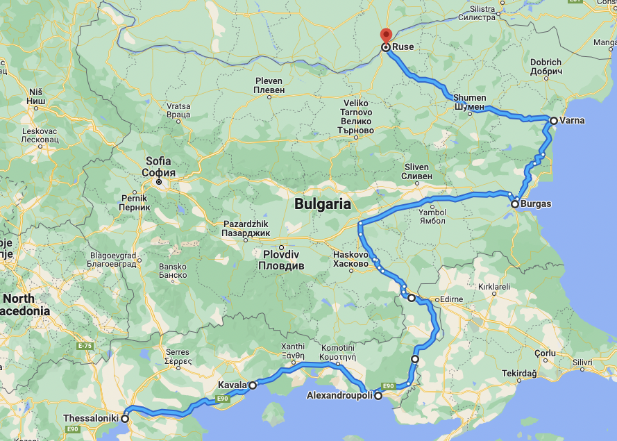 A Sea2Sea Szalonikitől haladhat a török határ mentén és Bulgárián át Romániáig (térkép forrása: railfreight.com)