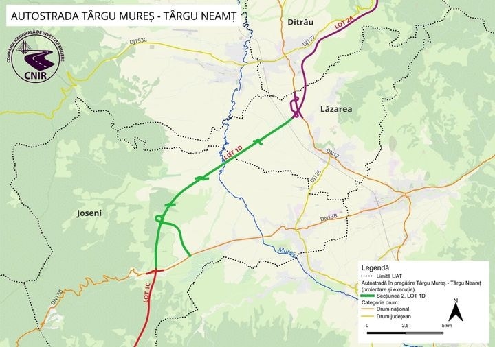 Az A8-as autópálya újabb tervezett szakasza (kép forrása: Sorin Grindeanu Facebook-oldala)