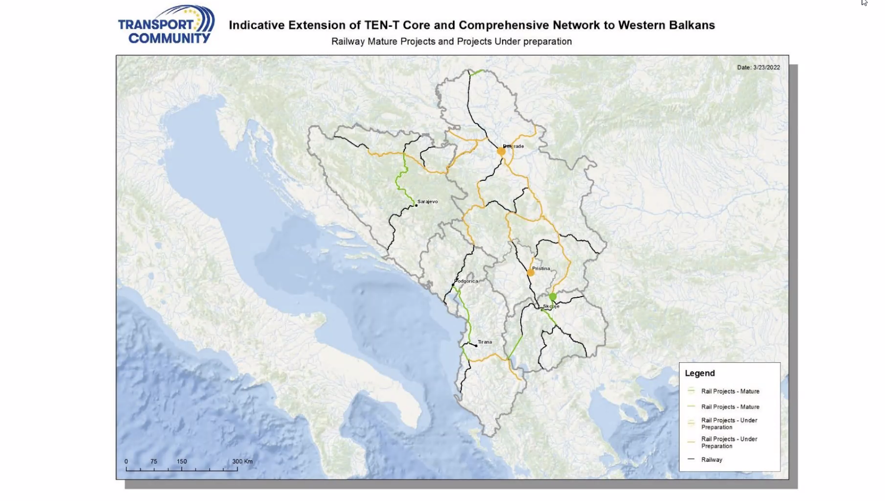 A nyugat-balkáni vasúthálózat (kép forrása: Rail Freight)