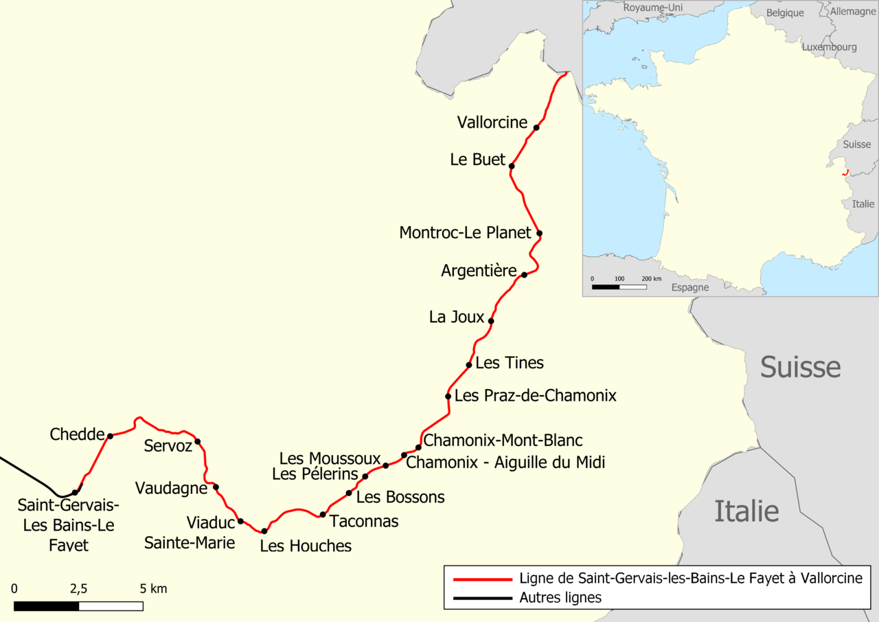 A Mont Blanc Express franciaországi szakasza (kép forrása: Wikipedia)
