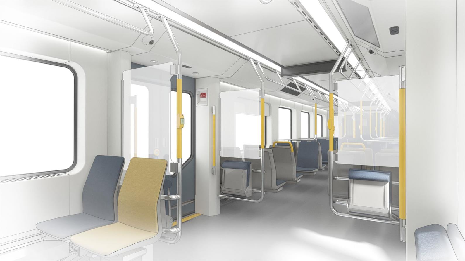 Az utastér látványterve (kép forrása: Railway Gazette)