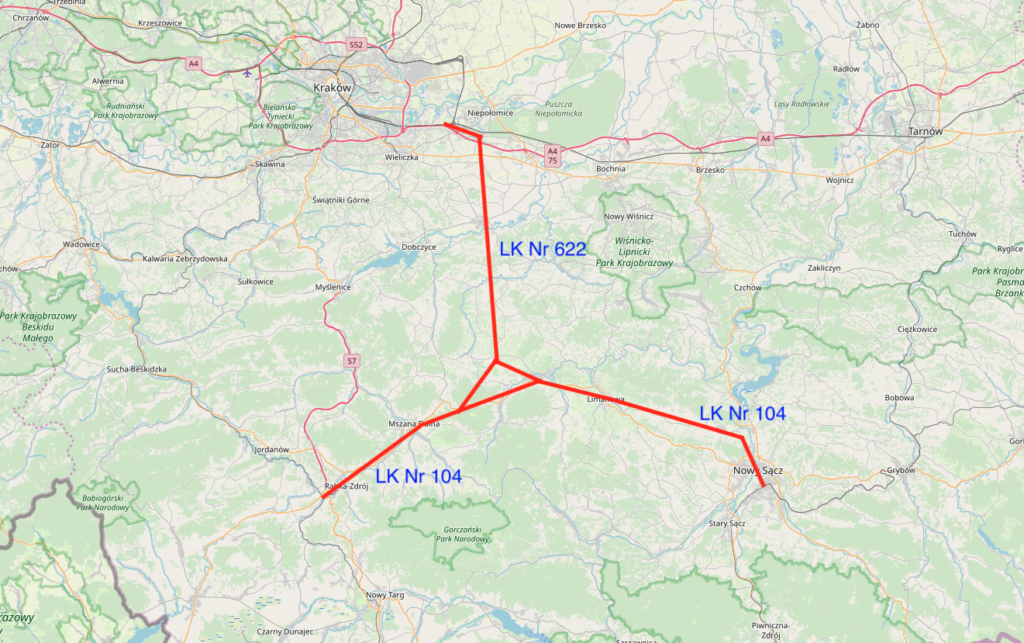 A Podłęże–Piekiełko projektben érintett vasútvonalak