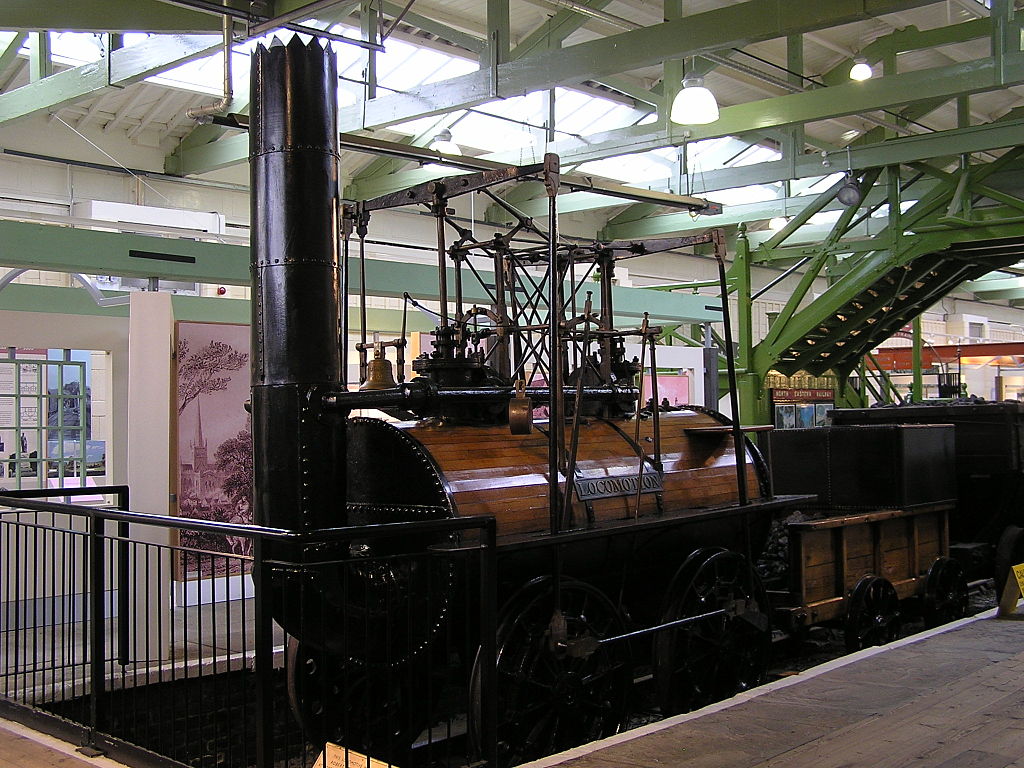 A Locomotion No. 1 a darlingtoni vasúti múzeumban kiállítva (kép forrása: Wikipedia)