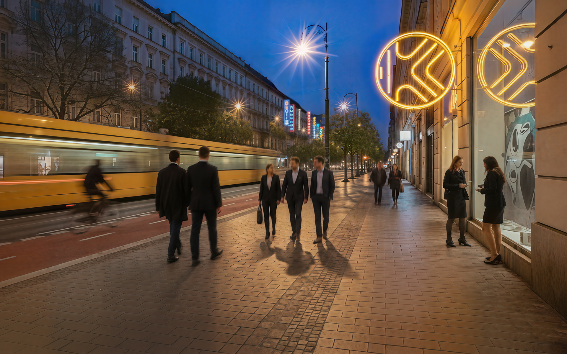 A neon nem csupán fényforrás: identitás, múltidéző és városi hangulatkép. Az arculati koncepció klasszikus neon-esztétikát épít be a Körút megújuló vizuális világába – kulturális örökségként és jövőformáló városi élményként egyaránt