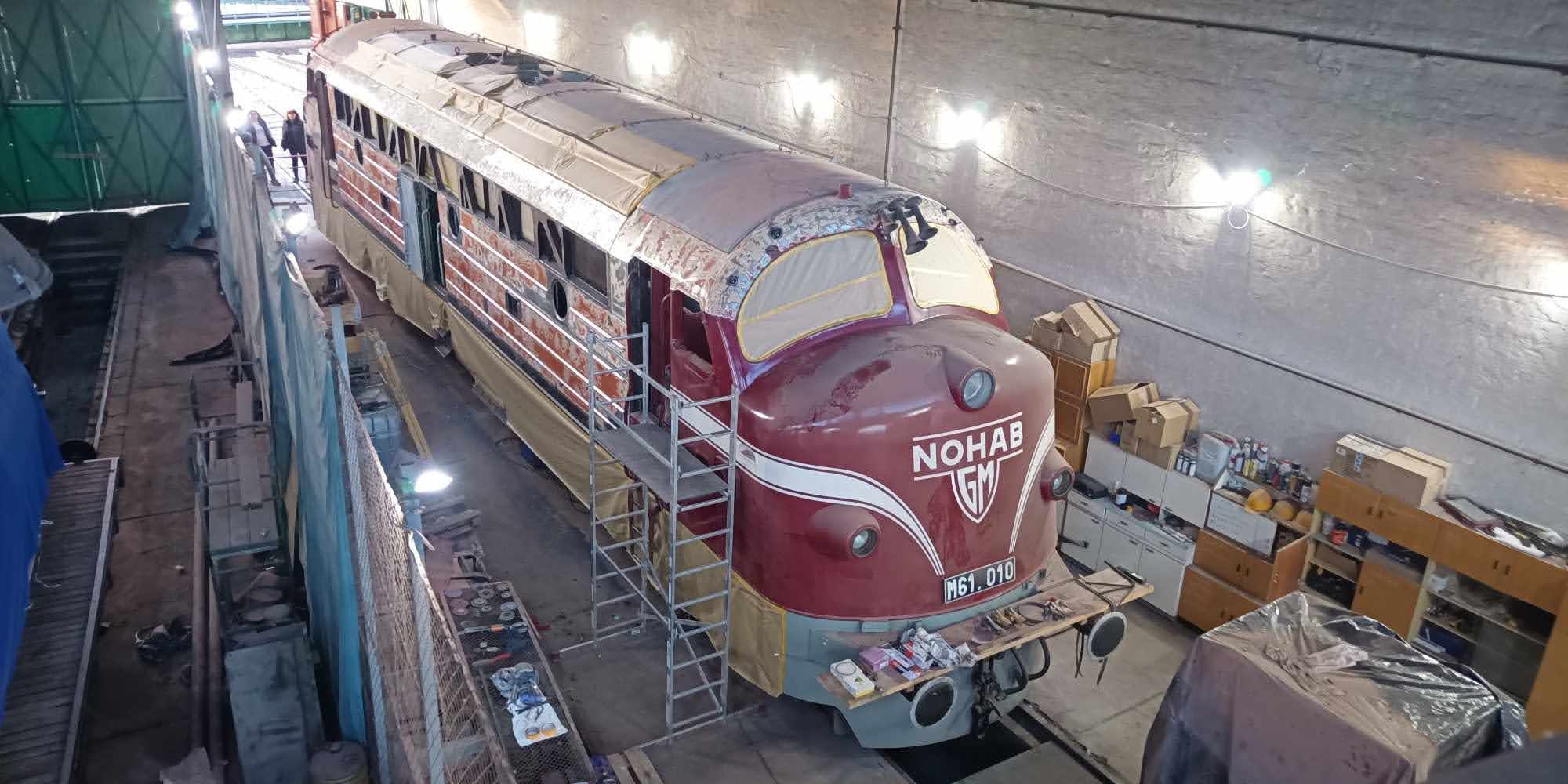 M61 010 ez év júniusi állapotában. Fotó: a NOHAB-GM Alapítvány Facebook oldala