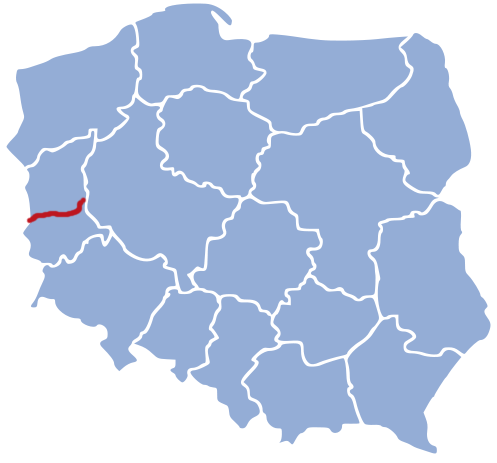 A Gubentől Zbaszynekig vezető, lengyelországi 358-as vonal, melynek része a Guben–Czerwiensk szakasz (kép forrása: Wikipedia)