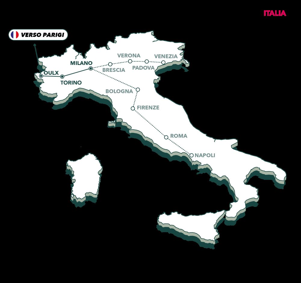 A vasúttársaság kezdetben Torino, Velence és Nápoly között szolgáltatna (kép forrása: SNCF Voyages Italia / railmarket.com)